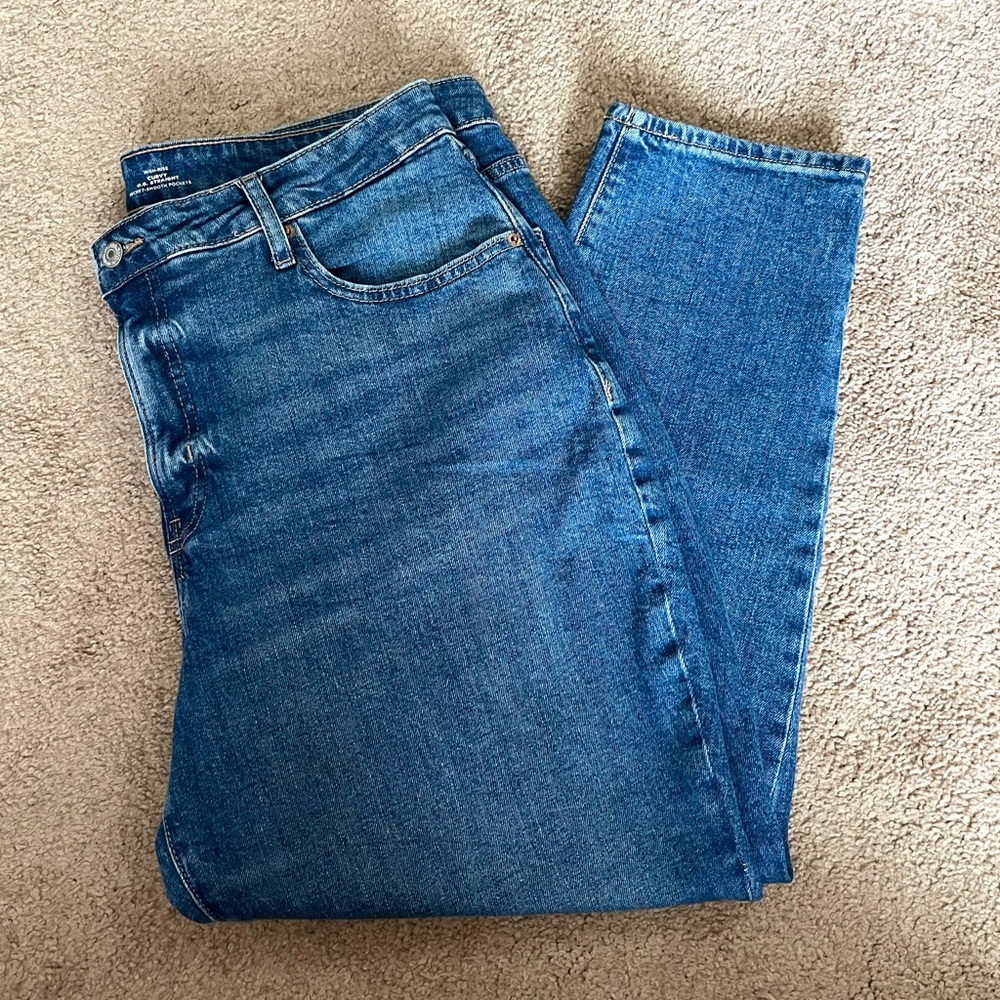 NWOT Old Navy Curvy High-Waisted OG Straight Ankle Jeans Size 18 - Picture 4 of 6